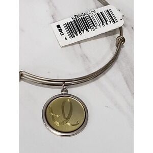 NWT Alex and Ani Sterling Silver Initial Letter I Charm Bangle Bracelet Gift